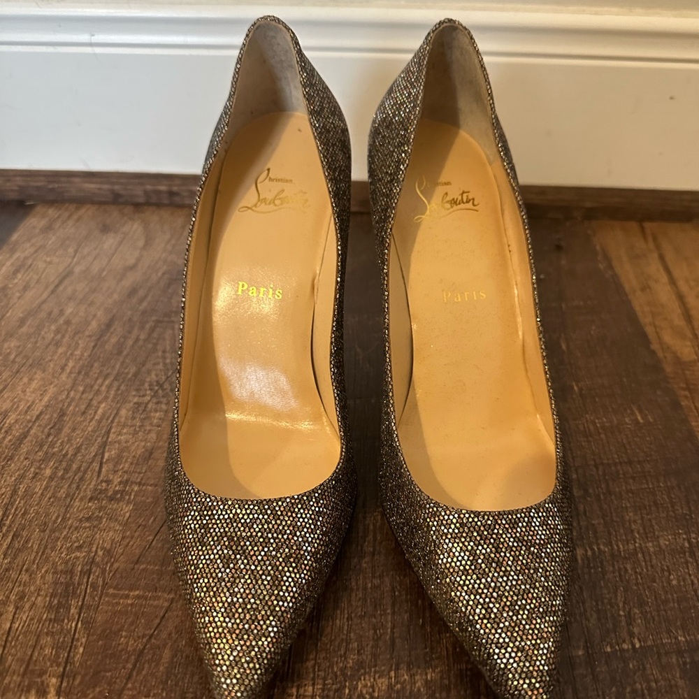 Christian Louboutin Gold Stiletto Heels